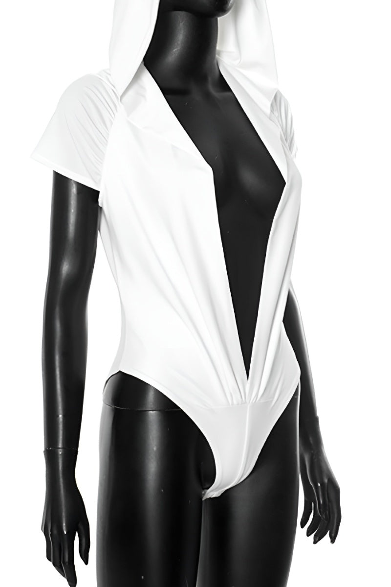 Deep V Hooded Top
