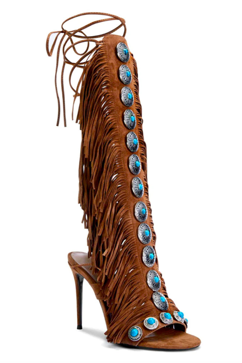 Saddle Up Fringe Heels