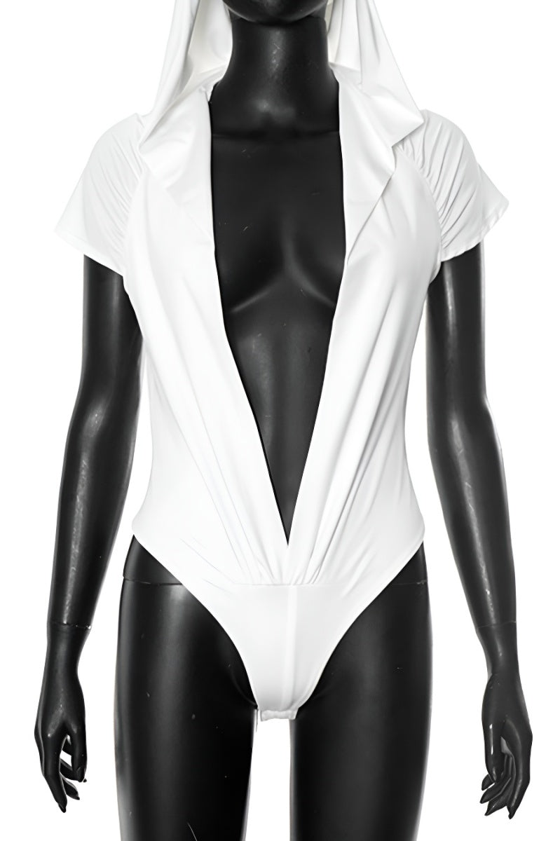 Deep V Hooded Top