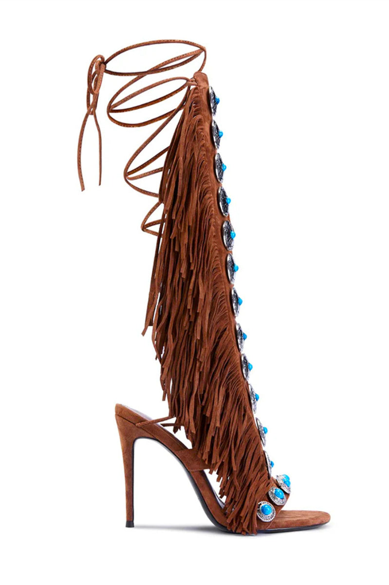 Saddle Up Fringe Heels