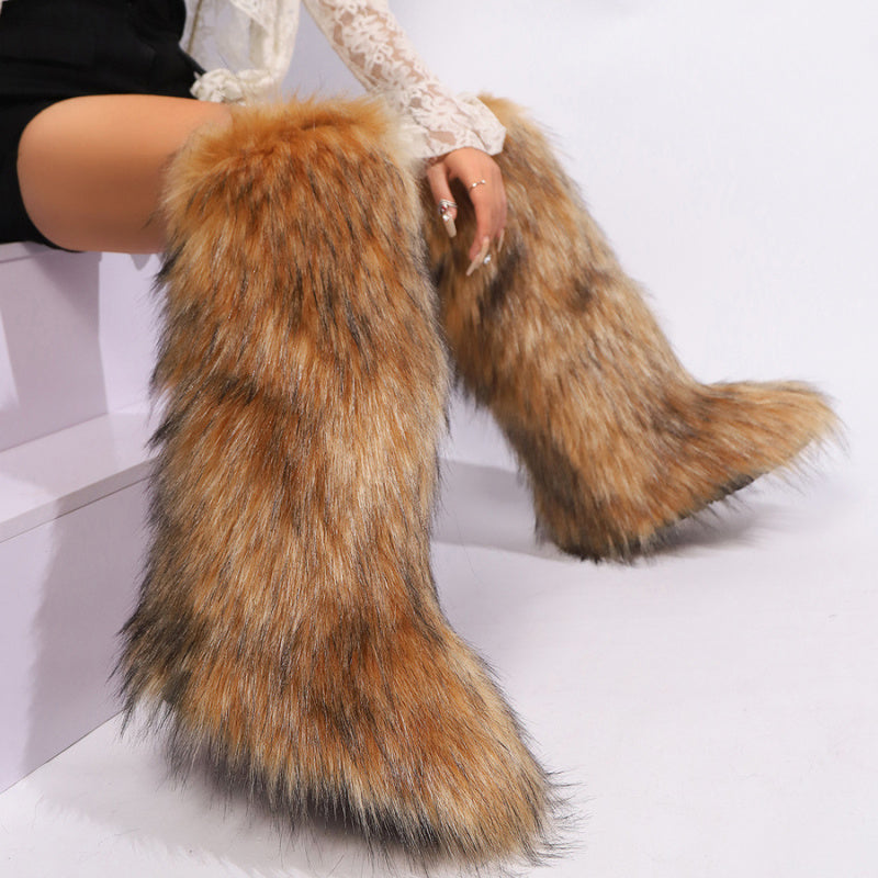 Fur Knee High Boots