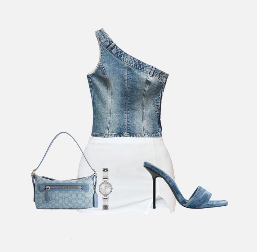 Asymmetric Denim Top